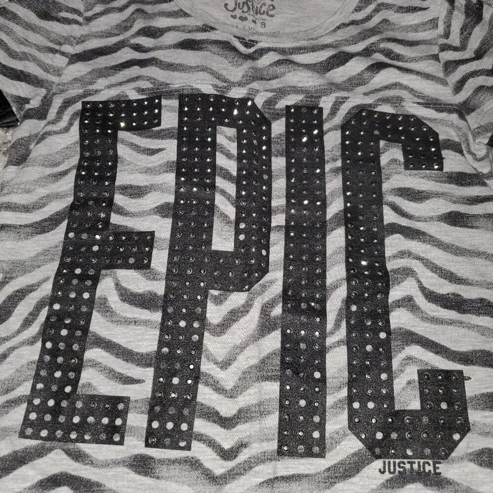 Justice Girls Size 8 Zebra Print